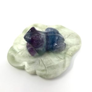 Fluorite Frog on Jade Lily Pad