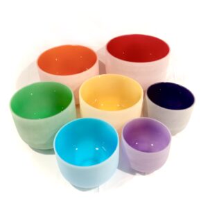 8-14" Chakra Color Crystal Singing Bowl Set