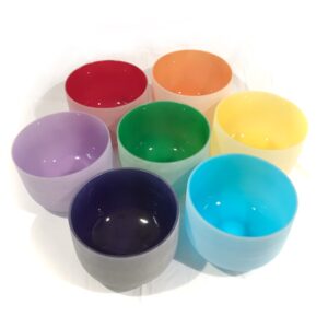 10" Chakra Color Crystal Singing Bowl Set