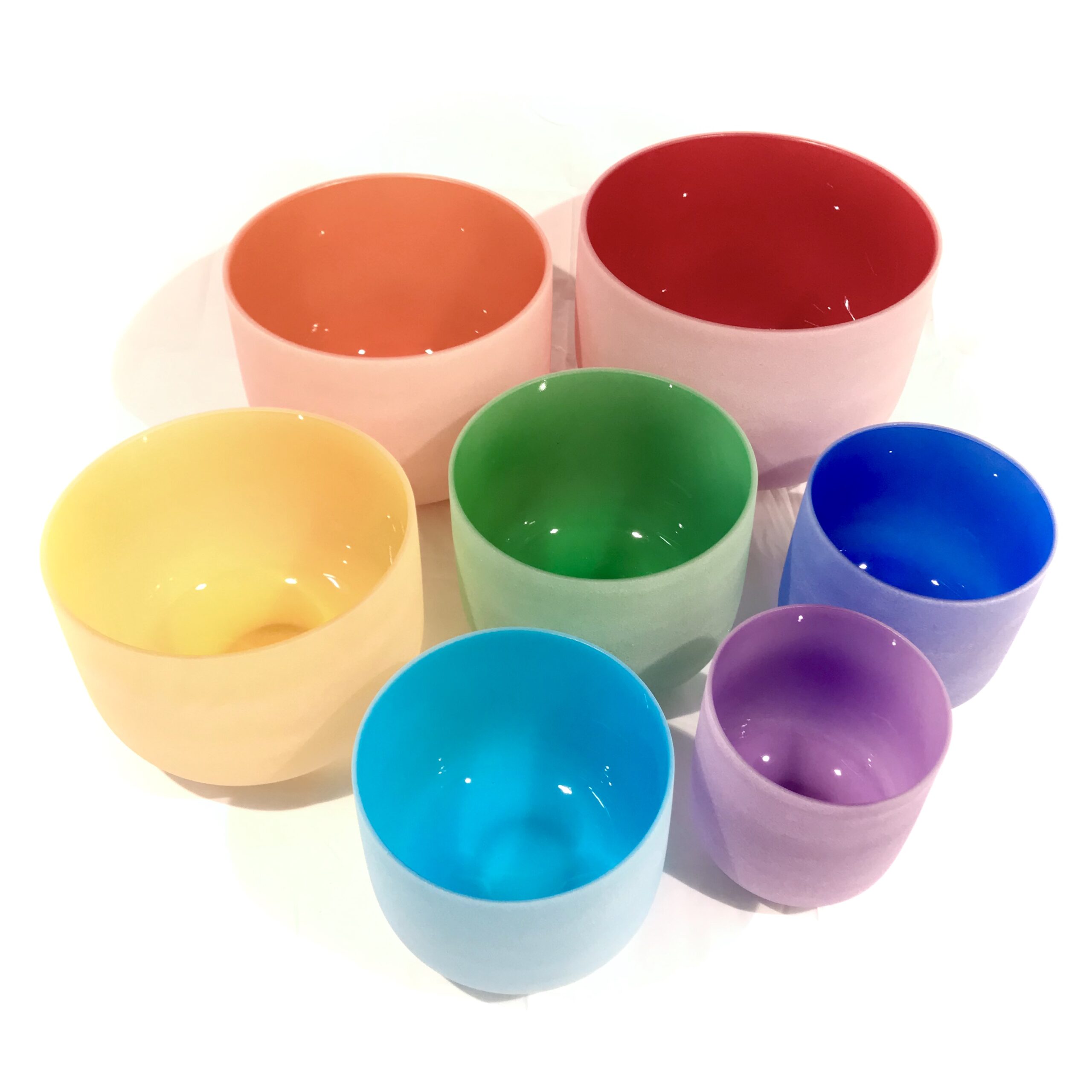 6-12" Chakra Color Crystal Singing Bowl Set