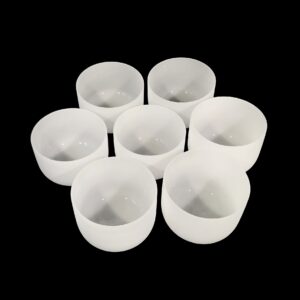 10" Frosted White Singing Bowl Set